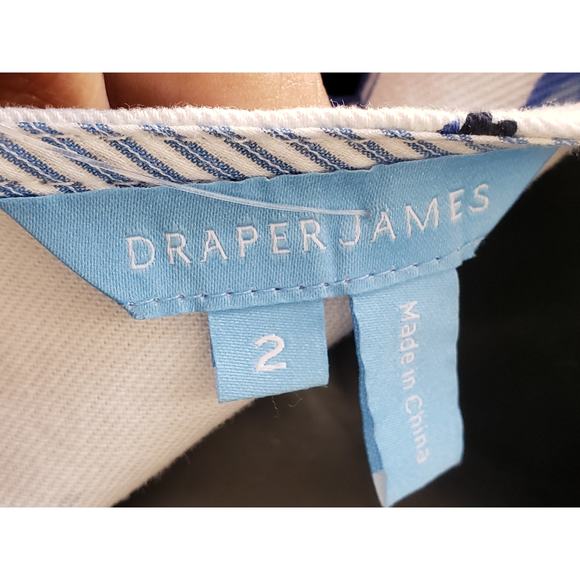 Draper James Shift Dress Women Size 2 White Blue Floral Puff Sleeve Pullover - Picture 3 of 12